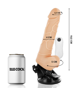 Alternative view of BASECOCK - REALISTIC VIBRATOR REMOTE CONTROL NATURAL WITH TESTICLES 19.5CM