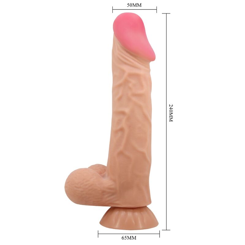 PRETTY LOVE - SLIDING SKIN SERIES REALISTIC DILDO WITH SLIDING SKIN SUCTION CUP REMOTE CONTROL FLESH 24 CM - Image 4