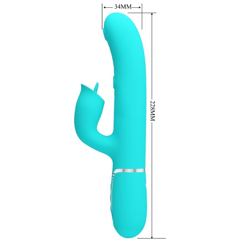 PRETTY LOVE - RABBIT VIBRATOR WITH LICKING AQUA GREEN - Image 2