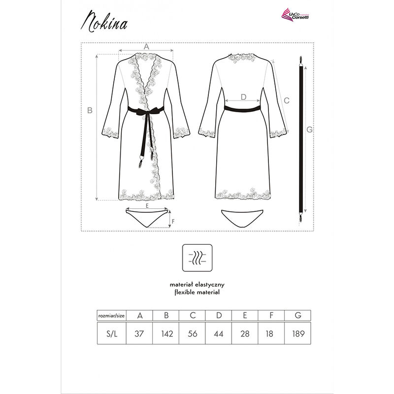 LIVCO CORSETTI FASHION - NOKINA LC XG055 DRESSIN G GOWN + PANTY BLACK ONE SIZE - Image 5
