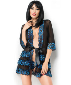 CHILIROSE - CR 3837 PEGNOIR AZUL  NEGRO S/M