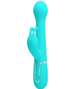 PRETTY LOVE - DEJON RABBIT VIBRATOR 3 IN 1 MULTIFUNCTION AQUA GREEN