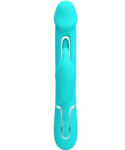 Alternative view of PRETTY LOVE - KAMPAS RABBIT 3 IN 1 MULTIFUNCTION VIBRATOR WITH TONGUE AQUA GREEN