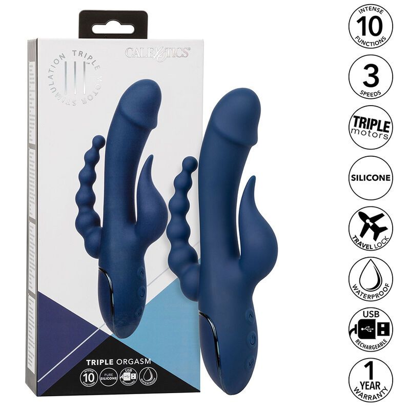 CALEXOTICS - VIBRATOR TRIPLE ORGASM BLUE - Image 2