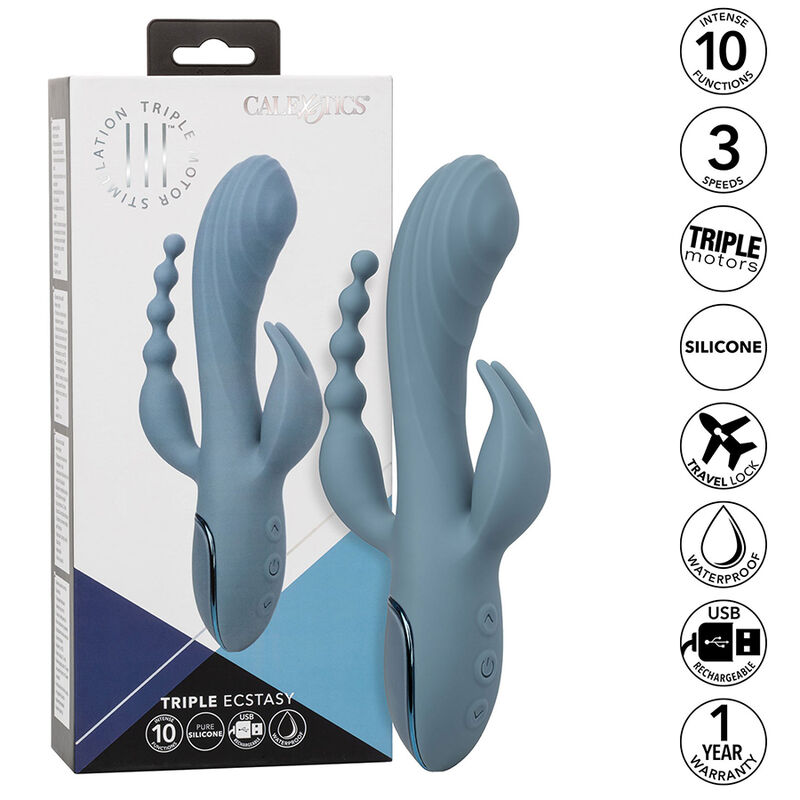 CALEXOTICS - VIBRATOR TRIPLE ECSTASY GREY - Image 2