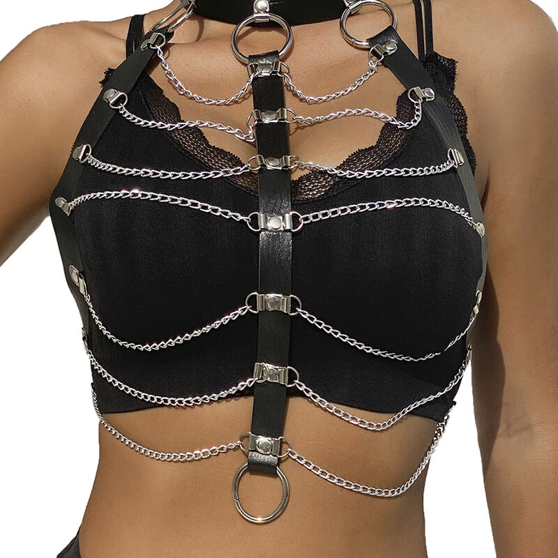 SUBBLIME - CHEST HARNESS LEATHER CHAINS BLACK ONE SIZE - Image 2