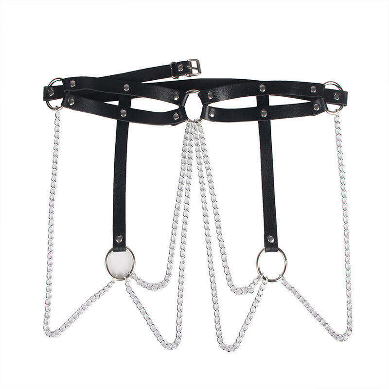 SUBBLIME - LEATHER RING CHAINBELT BLACK ONE SIZE - Image 4