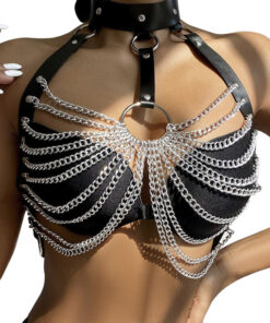 SUBBLIME - CHEST HARNESS WITH BIG RING CHAINS ONE SIZE