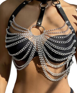 Alternative view of SUBBLIME - CHEST HARNESS WITH BIG RING CHAINS ONE SIZE