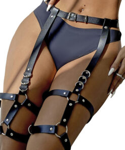 Alternative view of SUBBLIME - GARTER HARNESS WITH RINGS ONE SIZE