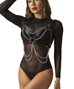 SUBBLIME - HARNESS BRA WITH CHAINDETAIL ONE SIZE