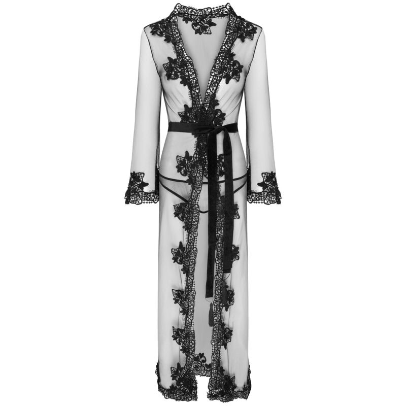 LIVCO CORSETTI FASHION - NOKINA LC XG055 DRESSIN G GOWN + PANTY BLACK ONE SIZE - Image 3