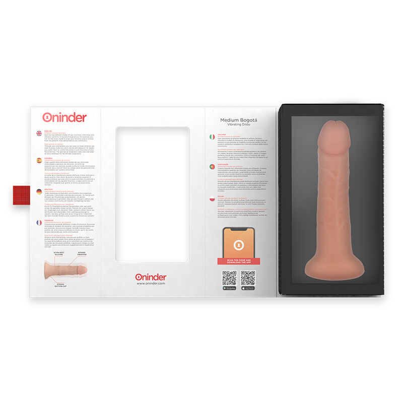 ONINDER - MEDIUM BOGOTÁ VIBRATOR DILDO 9 SPEEDS NATURAL 20 CM -O- 4.2 CM - FREE APP - Image 5