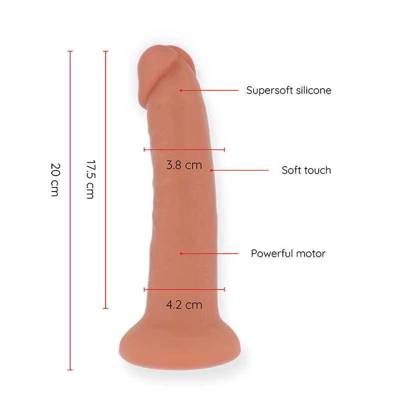 ONINDER - MEDIUM BOGOTÁ VIBRATOR DILDO 9 SPEEDS NATURAL 20 CM -O- 4.2 CM - FREE APP - Image 2