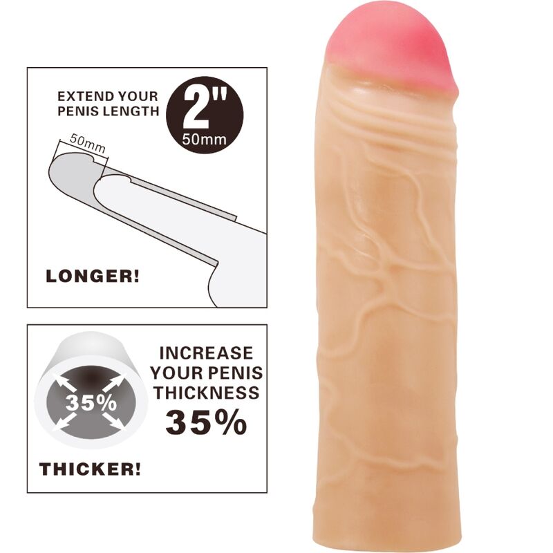 PRETTY LOVE - CHANE PENIS EXTENDER COVER FLESH - Image 5