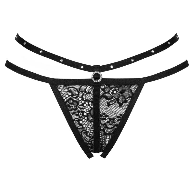 LIVCO CORSETTI FASHION - NOMADE THONG CROTCHLESS BLACK - Image 3
