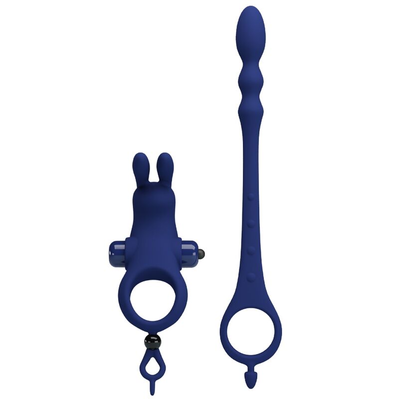 PRETTY LOVE - AYAD RABBIT VIBRATOR RING WITH PLUG BLUE - Image 4