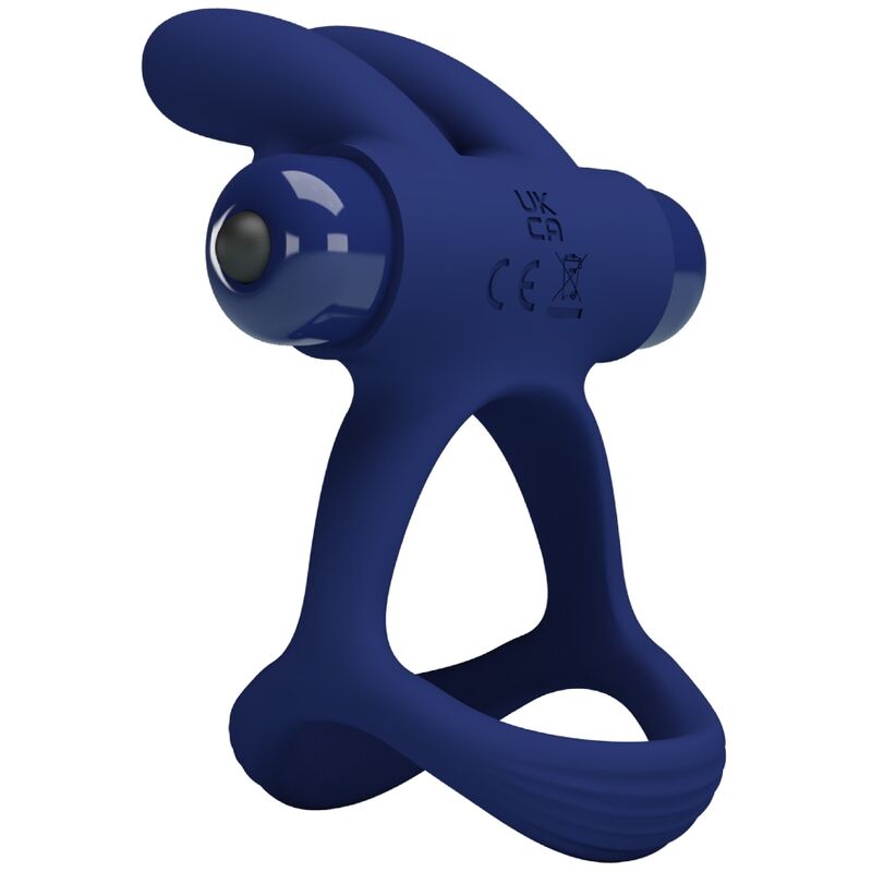 PRETTY LOVE - FRANCISCO DOUBLE VIBRATING RING RABBIT BLUE - Image 4