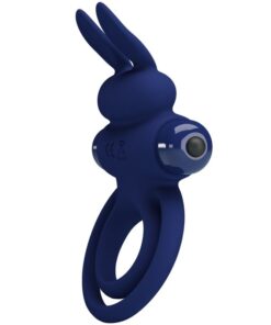 Alternative view of PRETTY LOVE - DAREY DOUBLE VIBRATING RING RABBIT BLUE