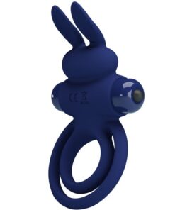 PRETTY LOVE - DAREY DOUBLE VIBRATING RING RABBIT BLUE