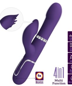 PRETTY LOVE - ZALIN RABBIT VIBRATOR PEARLS 4 IN 1 PURPLE