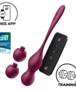 SATISFYER - LOVE BIRDS VARY VIBRATING BALLS FREE APP WINE RED
