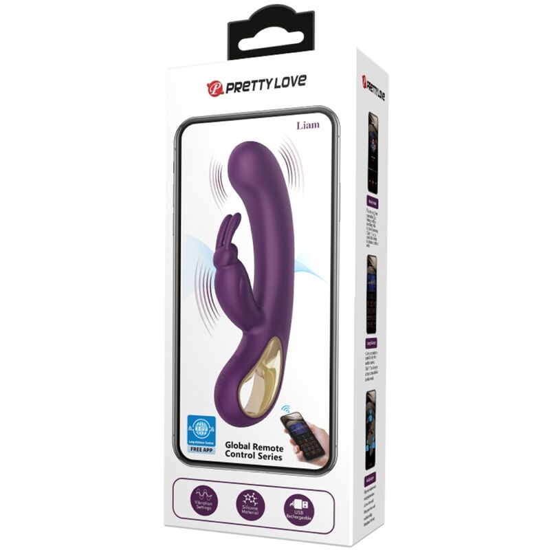 PRETTY LOVE - LIAM RABBIT VIBRATOR G SPOT STIMULATOR PURPLE - Image 4