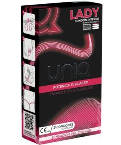 UNIQ - LADY CONDOM LATEX FREE FEMALE CONDOMS WITH GARTER BELT 3 UNITS