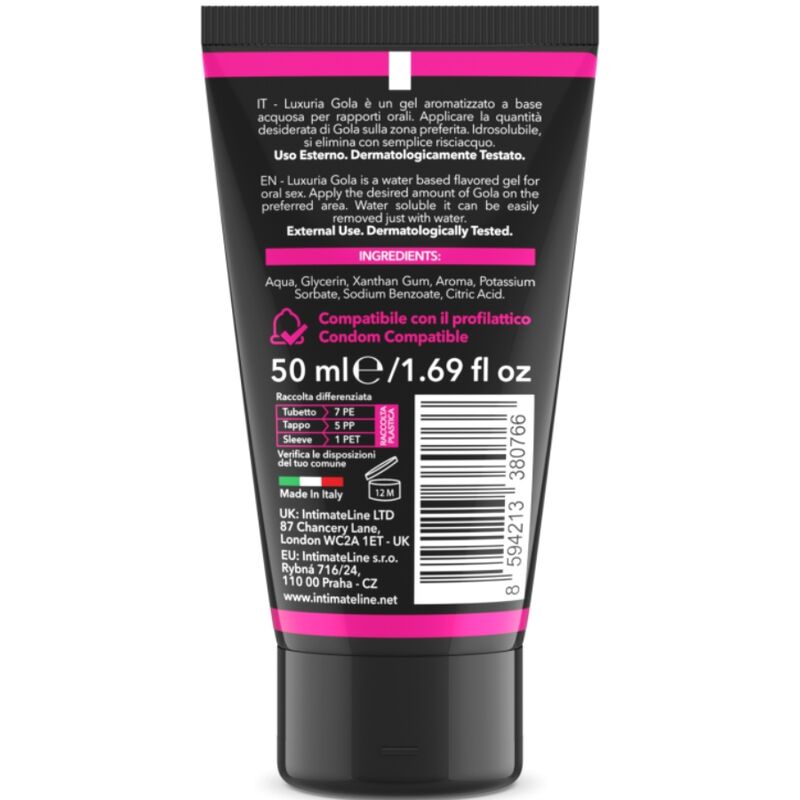 INTIMATELINE LUXURIA - ORAL SEX GEL CHERRY FLAVOR 50 ML - Image 2