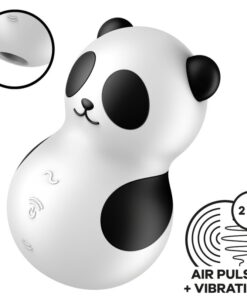 SATISFYER - POCKET PANDA STIMULATOR  VIBRATOR BLACK AND WHITE