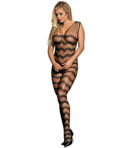 Alternative view of SUBBLIME - 951696 FISHNET CROTCHLESS BODYSTOCKING WITH STRAPS ON THE SHOULDERS BLACK ONE SIZE