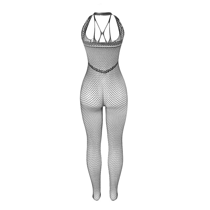 SUBBLIME - 951788 LONG FISHNET BODYSTOCKING WITH STRAPS ON CHEST AND BACK BLACK ONE SIZE - Image 4
