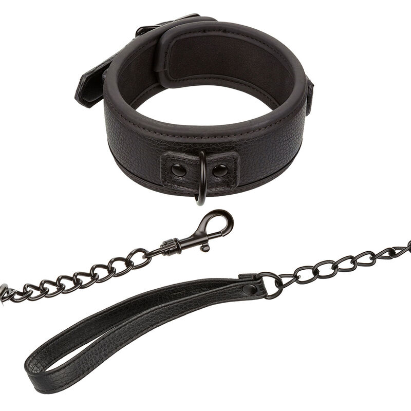 CALEXOTICS - NOCTURNAL COLLAR LEASH LEATHER ADJUSTABLE BLACK - Image 3