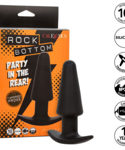 CALEXOTICS - ROCK BOTTOM TAPERED ANAL PLUG 10 VIBRACIONES SILICONE BLACK