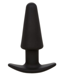 Alternative view of CALEXOTICS - ROCK BOTTOM TAPERED ANAL PLUG 10 VIBRACIONES SILICONE BLACK