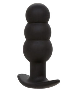 Alternative view of CALEXOTICS - ROCK BOTTOM BEADED ANAL PLUG 10 VIBRATIONS SILICONE BLACK