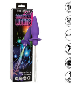 CALEXOTICS - SOUTHERN LIGHTS LIGHT UP ANAL PLUG 10 VIBRATIONS SILICONE PURPLE