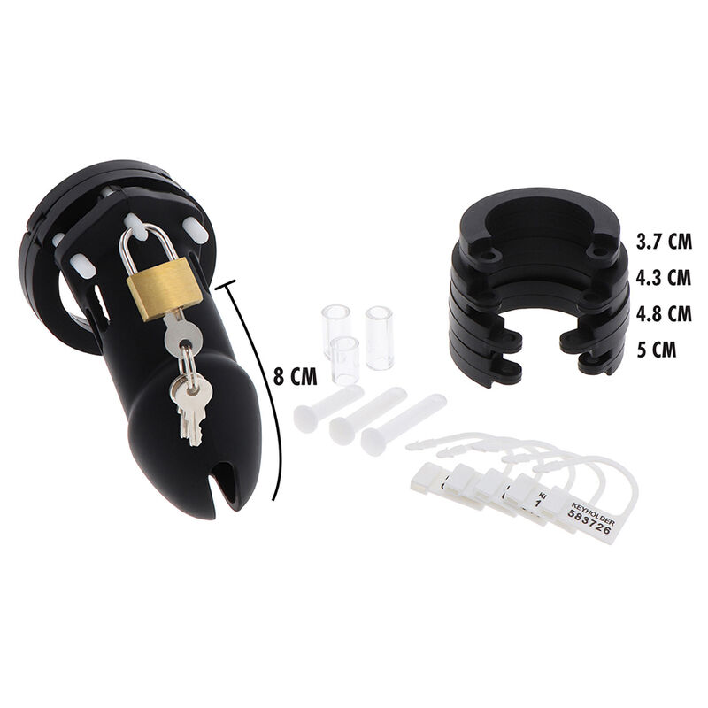 HIDDEN DESIRE - EXTREME CHASTITY COCK CAGE SILICONE SIZE L BLACK - Image 3