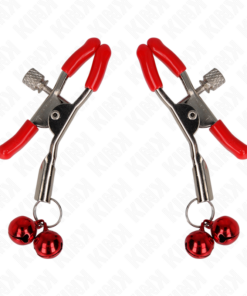 Alternative view of KINK - RED DOUBLE BELL NIPPLE CLAMP RED 6 CM