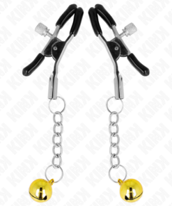 Alternative view of KINK - GOLD JINGLE BELL PENDANT NIPPLE CLAMPS 6 CM