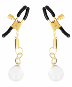 Alternative view of KINK - GLASS BEAD NIPPLE CLAMPS GOLD 6 CM