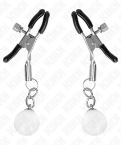 Alternative view of KINK - GLASS BEAD NIPPLE CLAMPS SILVER 6 CM
