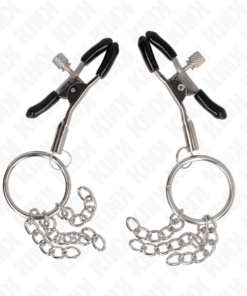 Alternative view of KINK - O RING NIPPLE CLAMP AND LITTLE CHAIN SILVER 6 CM
