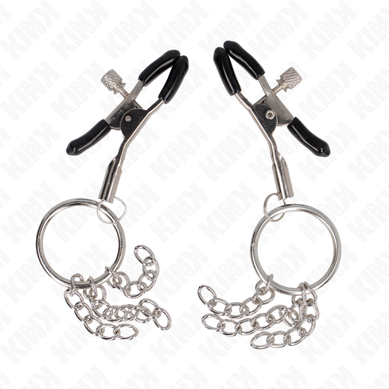 KINK - O RING NIPPLE CLAMP AND LITTLE CHAIN SILVER 6 CM - Image 2