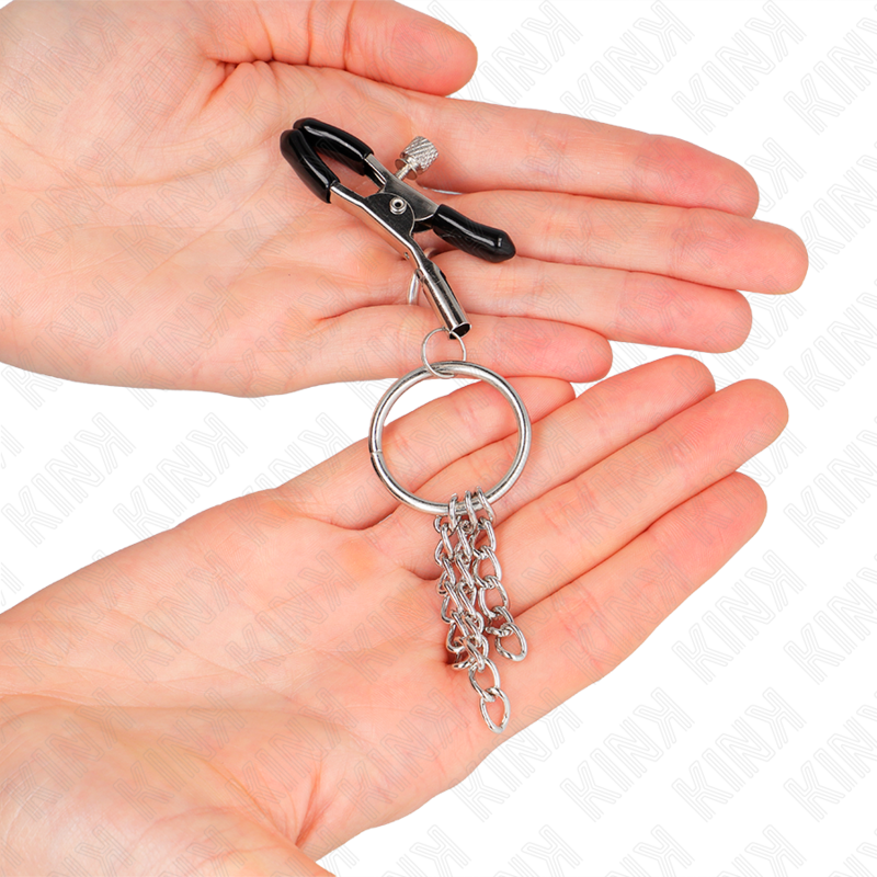KINK - O RING NIPPLE CLAMP AND LITTLE CHAIN SILVER 6 CM - Image 3