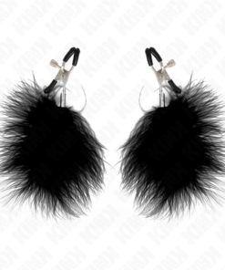 Alternative view of KINK - FEATHER NIPPLE CLAMP BLACK 7 CM
