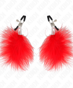 Alternative view of KINK - FEATHER NIPPLE CLAMP RED 7 CM