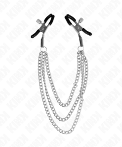Alternative view of KINK - NIPPLE CLAMPS WITH 3 CHAINS SILVER 20/23/28 CM