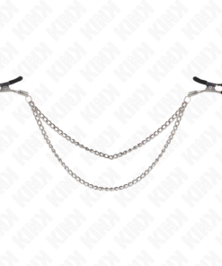 KINK - NIPPLE CLAMPS WITH 2 THICK CHAINS SILVER 20/23 CM