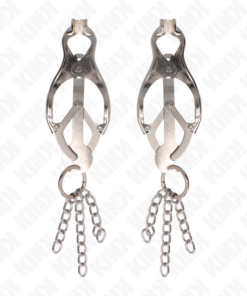 Alternative view of KINK - JAPANESE CLOVER NIPPLE CLAMPS WITH LITTLE CHAINS SILVER